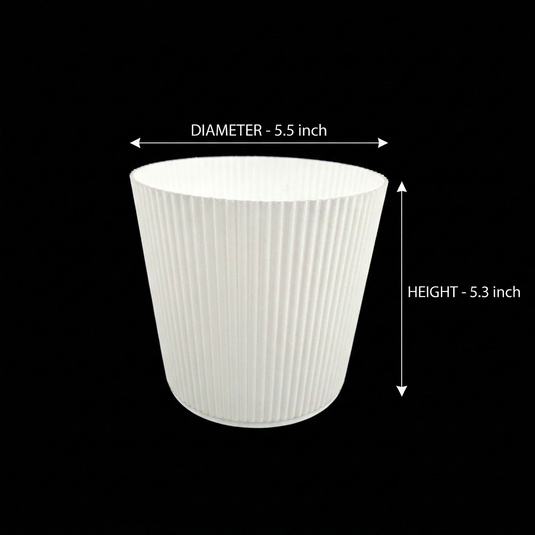 Orchid Pot Fancy 5.5 Inch White/Grey