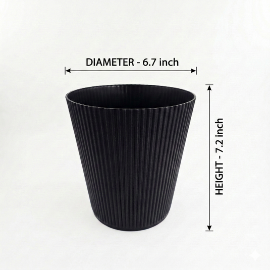 Orchid Pot Fancy 6.7 Inch White/Grey/Black