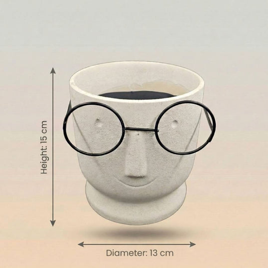 Ceramic Abstract Human Face Pot - Indoor Planter & Succulent