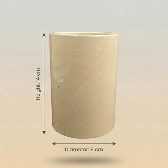 Ceramic Tall Round Cylindrical Pot - Indoor Planter