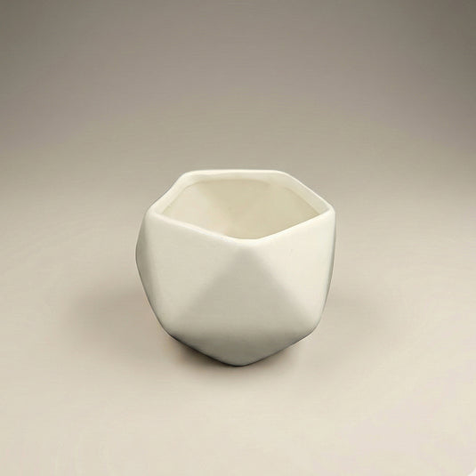 Ceramic Geometric Faceted Diamond cut Pot - Indoor Planter
