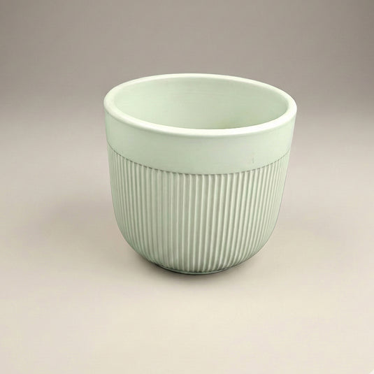 Ceramic Fluted Round Pot - Indoor-outdoor Planter