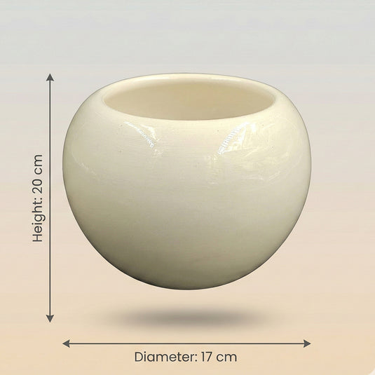 Ceramic Modern Minimal Sphere Shaped Pot - Indoor Planter