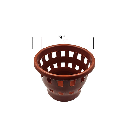 Orchid Pot 9 Inch Black/Terra