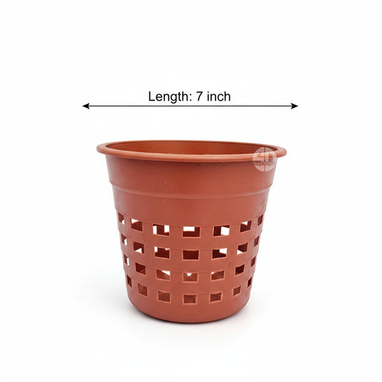 Orchid Pot 7 Inch Black/White/Terra