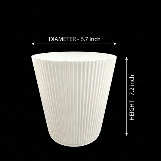 Orchid Pot Fancy 6.7 Inch White/Grey/Black