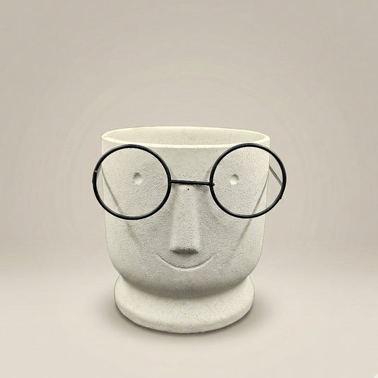 Ceramic Abstract Human Face Pot - Indoor Planter & Succulent