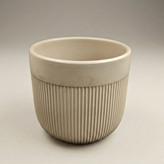Ceramic Vertical Ribbed Planter Pot - Indoor Planter