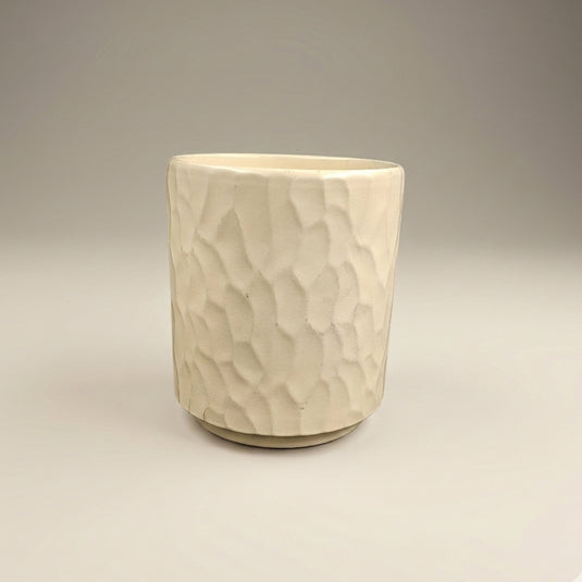Ceramic Hammered Texture Cylindrical Pot - Indoor Planter