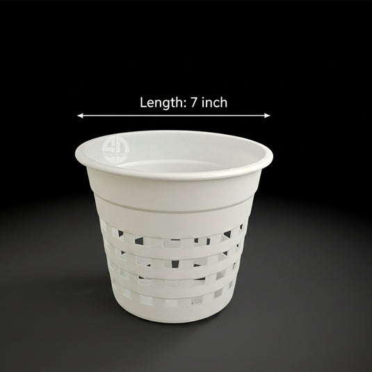 Orchid Pot 7 Inch Black/White/Terra